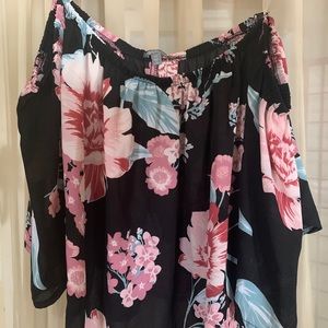 Flowy, foral, off the shoulder top